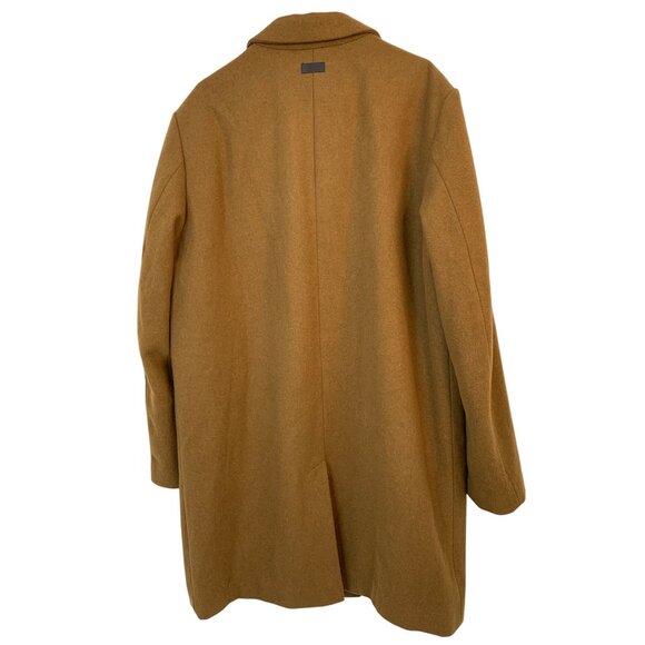 DKNY Mens Camel Overcoat Large RK10394 EUC Wool Blend Winter Lined Brown - Picture 11 of 15